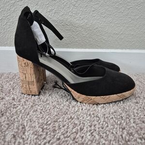 WORTHINGTON Women's Panama Black Faux Suede Block Heel Size 9 New without box